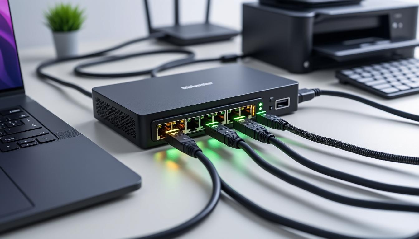 découvrez la différence entre un hub et un switch, deux éléments essentiels de votre installation réseau. améliorez la performance de votre réseau en choisissant l'équipement adapté à vos besoins. informez-vous sur leurs caractéristiques, avantages et impact sur la gestion du trafic réseau.