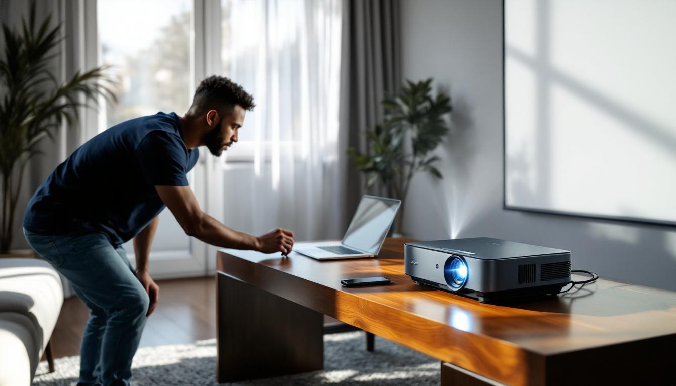 apprenez à configurer facilement votre vidéoprojecteur epson portable grâce à ce guide simple et rapide en quelques étapes.