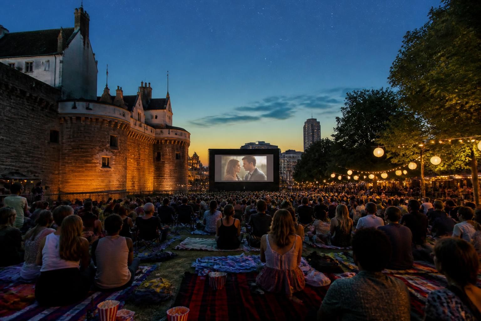 profitez des soirées d'été à nantes avec le meilleur du cinéma en plein air : films incontournables, ambiance conviviale et moments magiques sous les étoiles.
