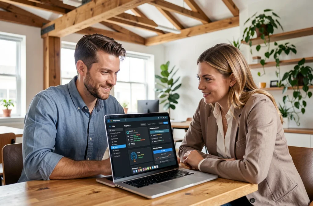 Deux consultants IPCYB collaborant sur un tableau de bord de réponse aux incidents cybersécurité